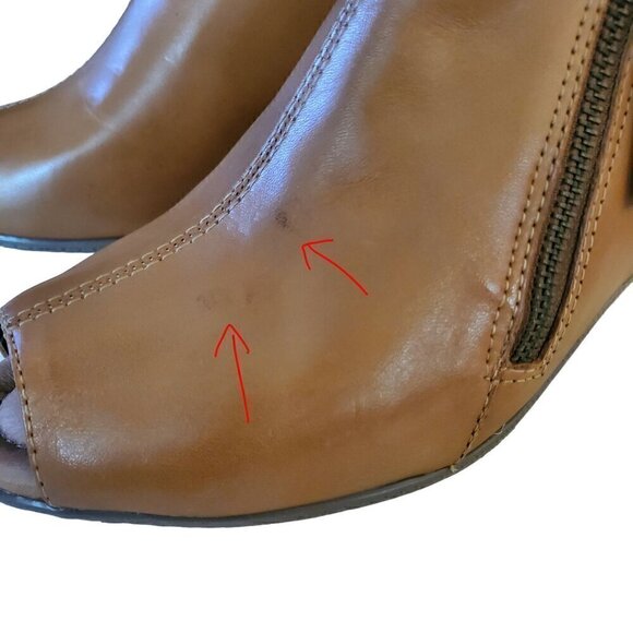 Earth Kristy Wide Brown Bootie Sandals, Peep Toe Shoes, 7.5 Wide - Picture 6 of 6